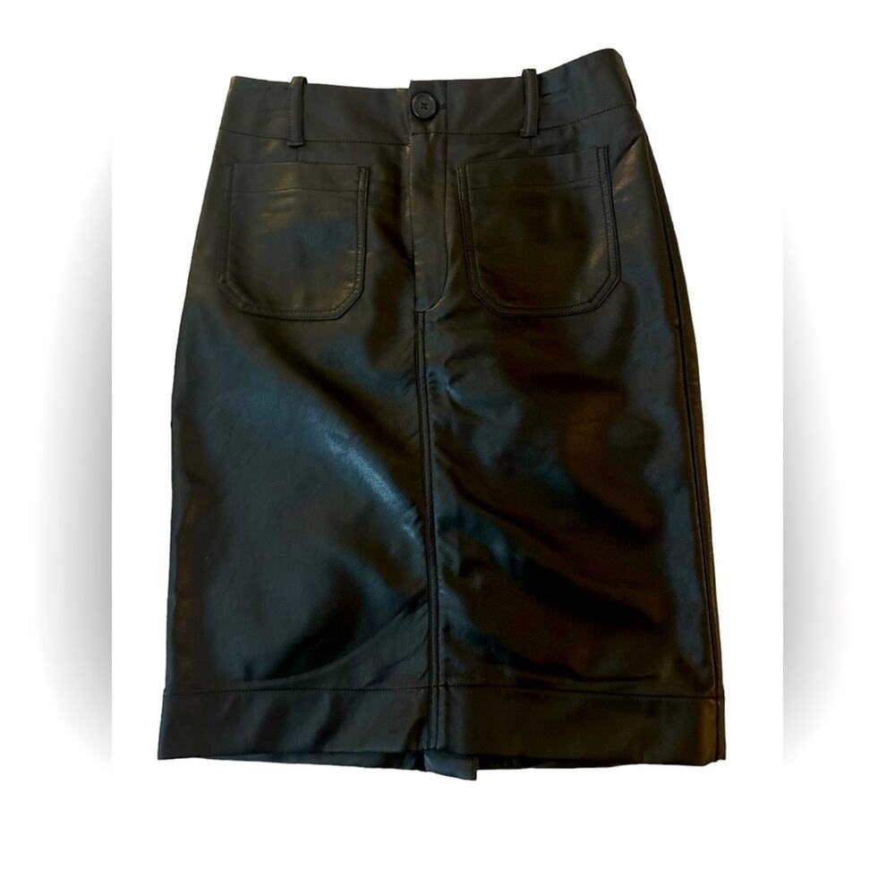 Maeve Anthropologie The Colette Faux Leather Skirt, size S